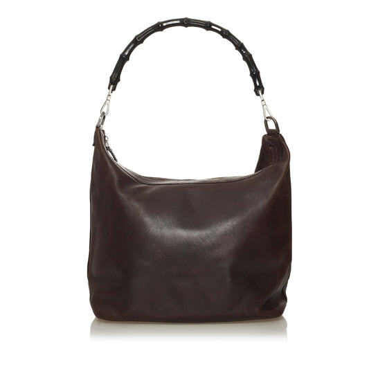 Gucci Bamboo SHG Leather Calf Brown Shoulder Bag Bag Shg