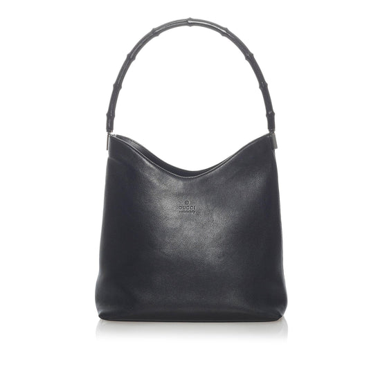 Gucci Bamboo SHG Leather Calf Black Shoulder Bag