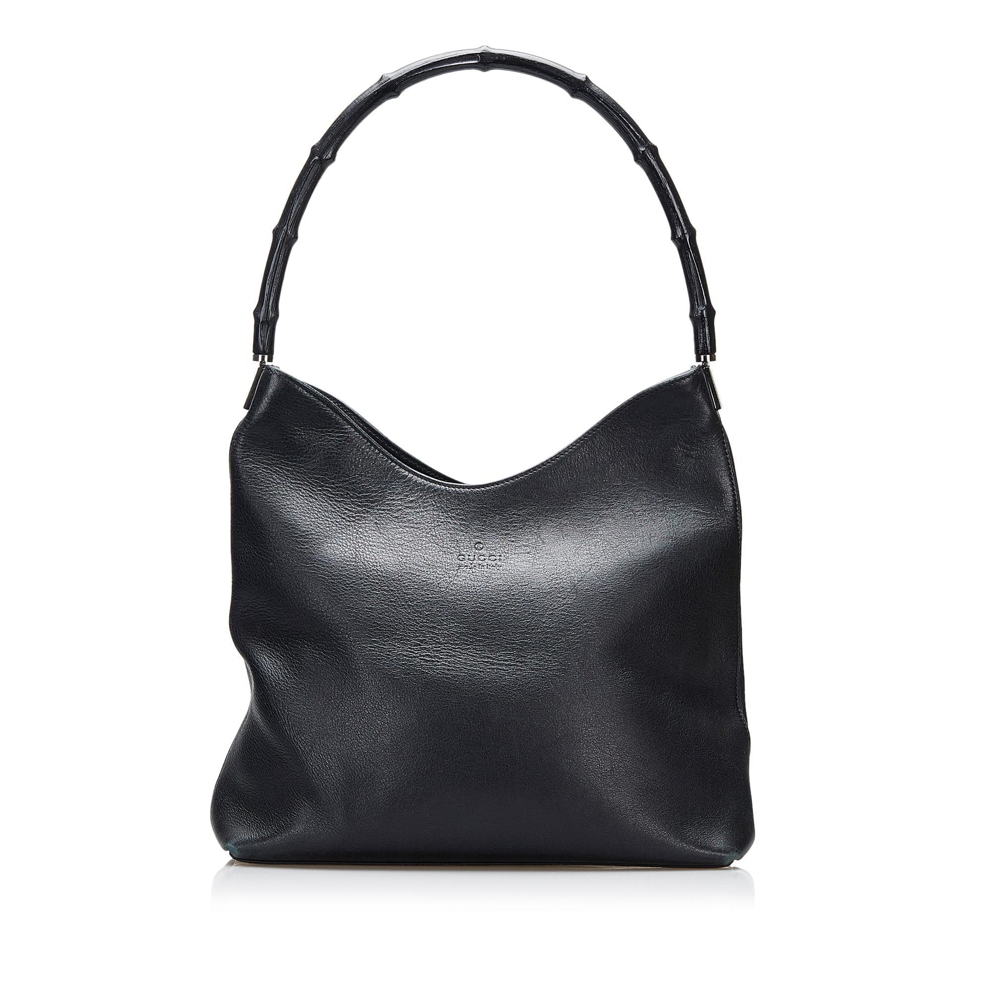Gucci Bamboo SHG-V5HURz Leather Calf Black Shoulder Bag