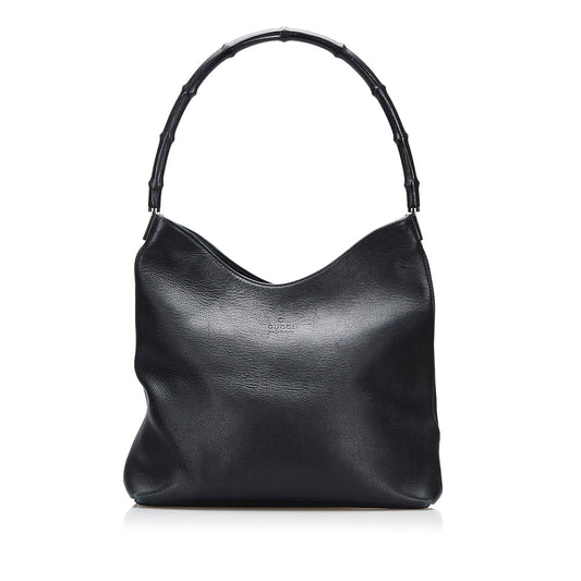 Gucci Bamboo SHG-V5HURz Leather Calf Black Shoulder Bag