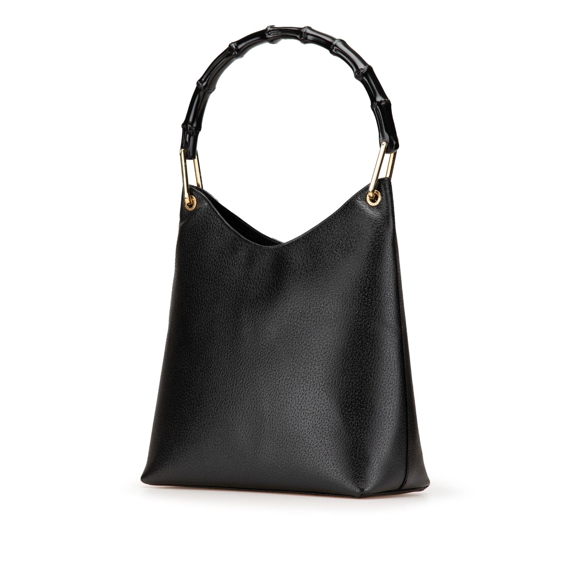 Gucci Bamboo Leather Calf Black Shoulder Bag