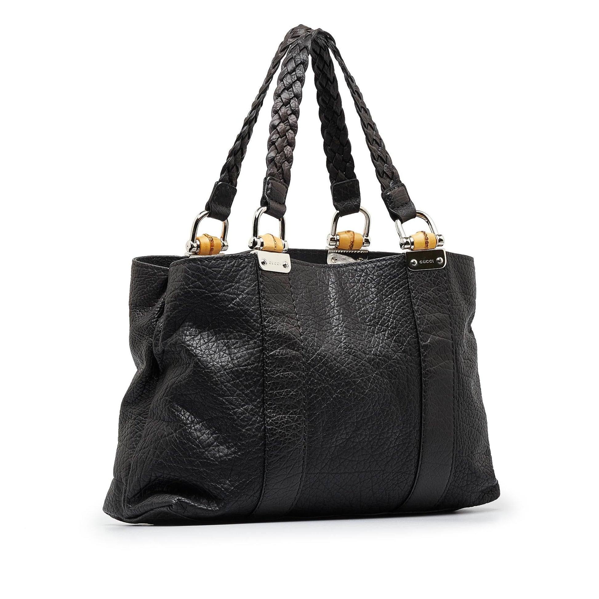 Gucci Bamboo Libeccio SHG-W3rYUf Calf Black Tote Bag
