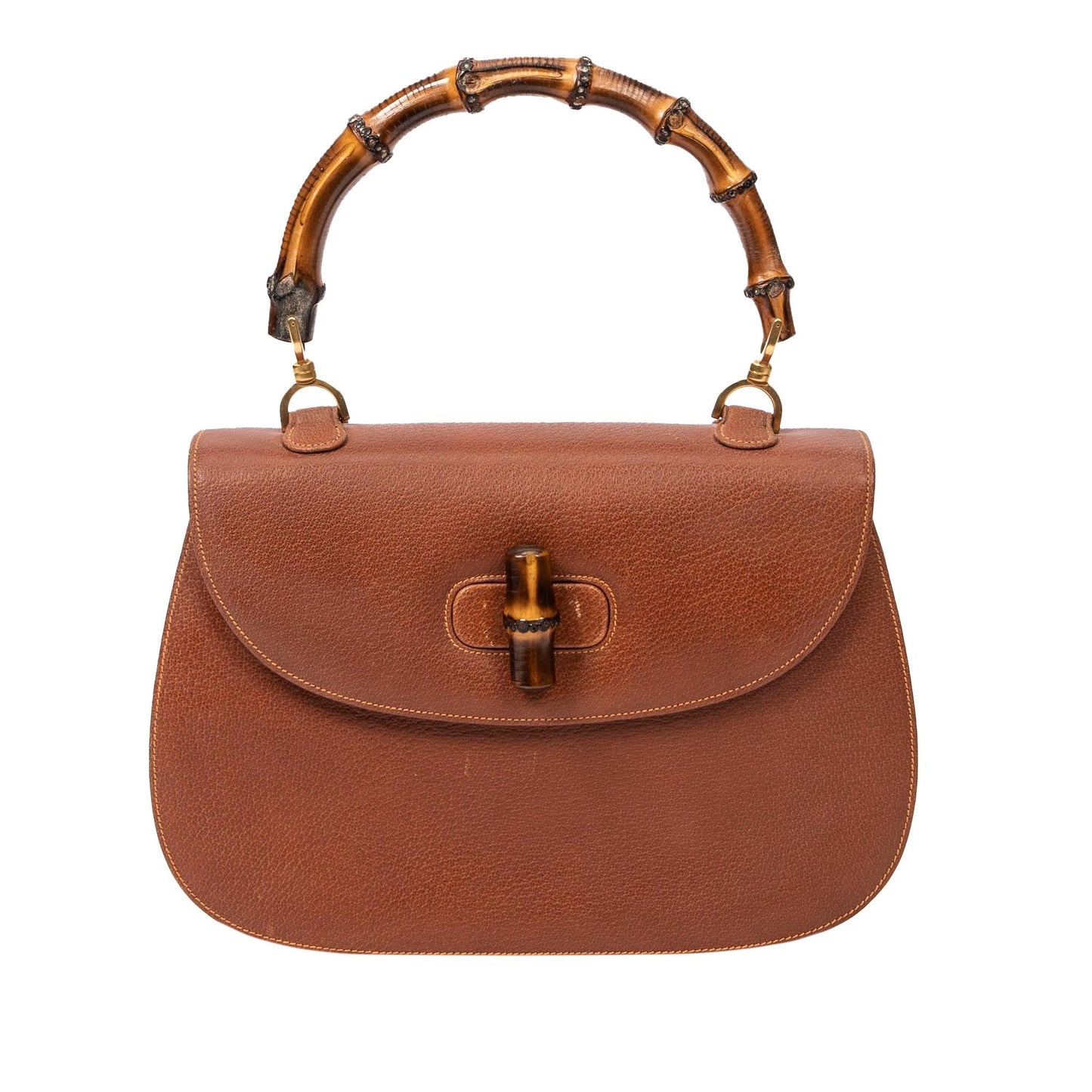 Gucci Bamboo Night SHG-3sJex1 Leather Calf Brown Satchel Bag