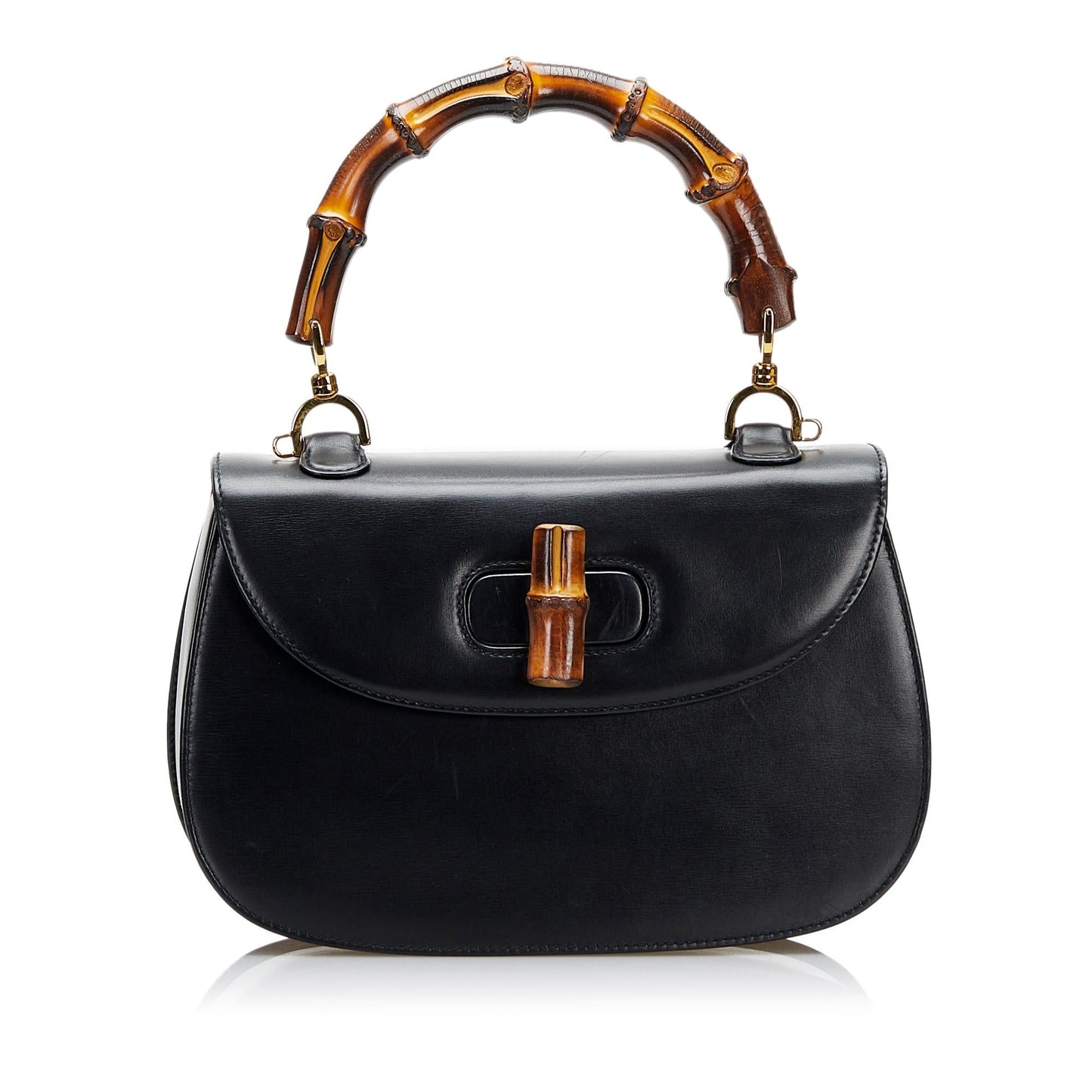 Gucci Bamboo Night SHG Calf Black Satchel Bag Night Shg