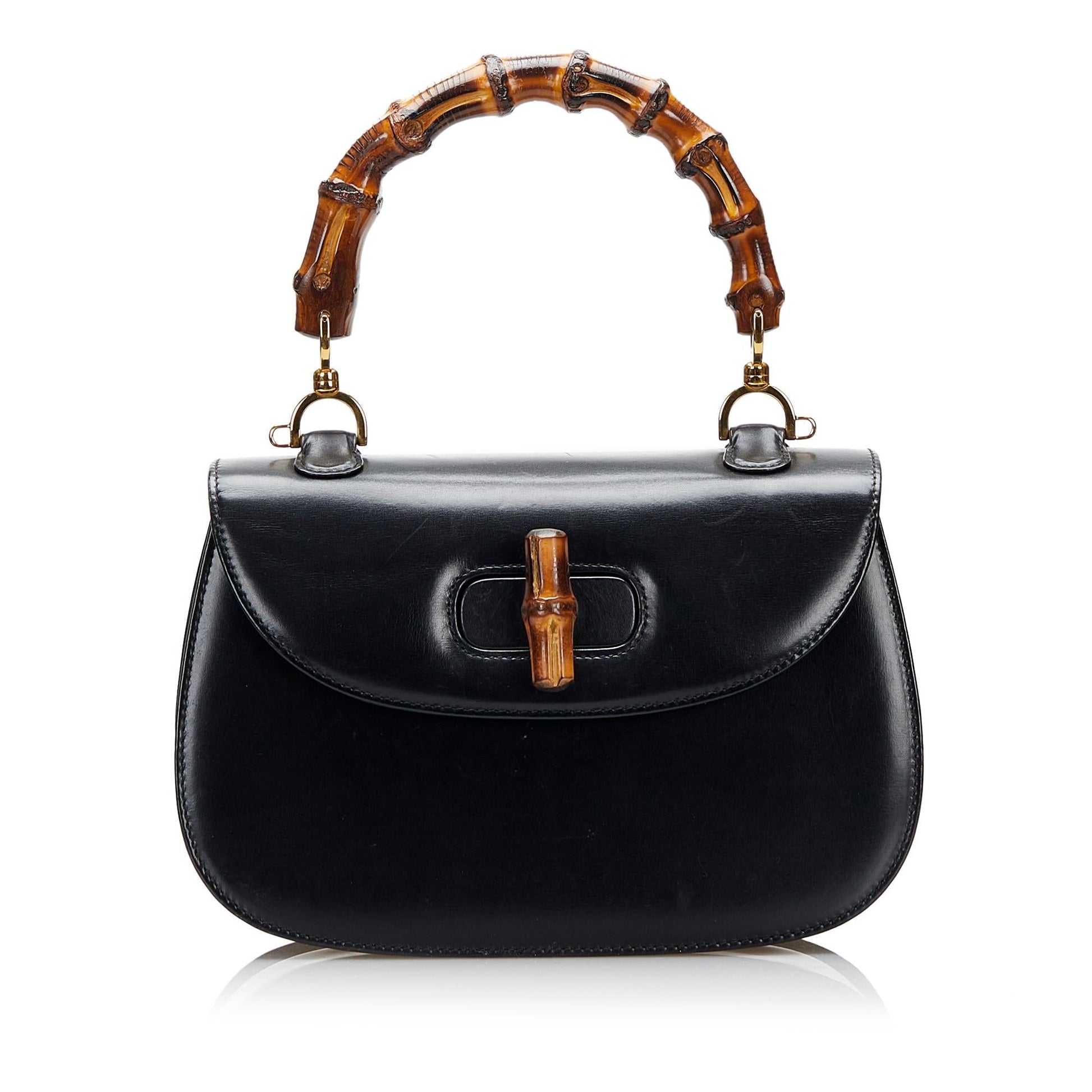 Gucci Bamboo Night SHG Calf Black Satchel Bag 4