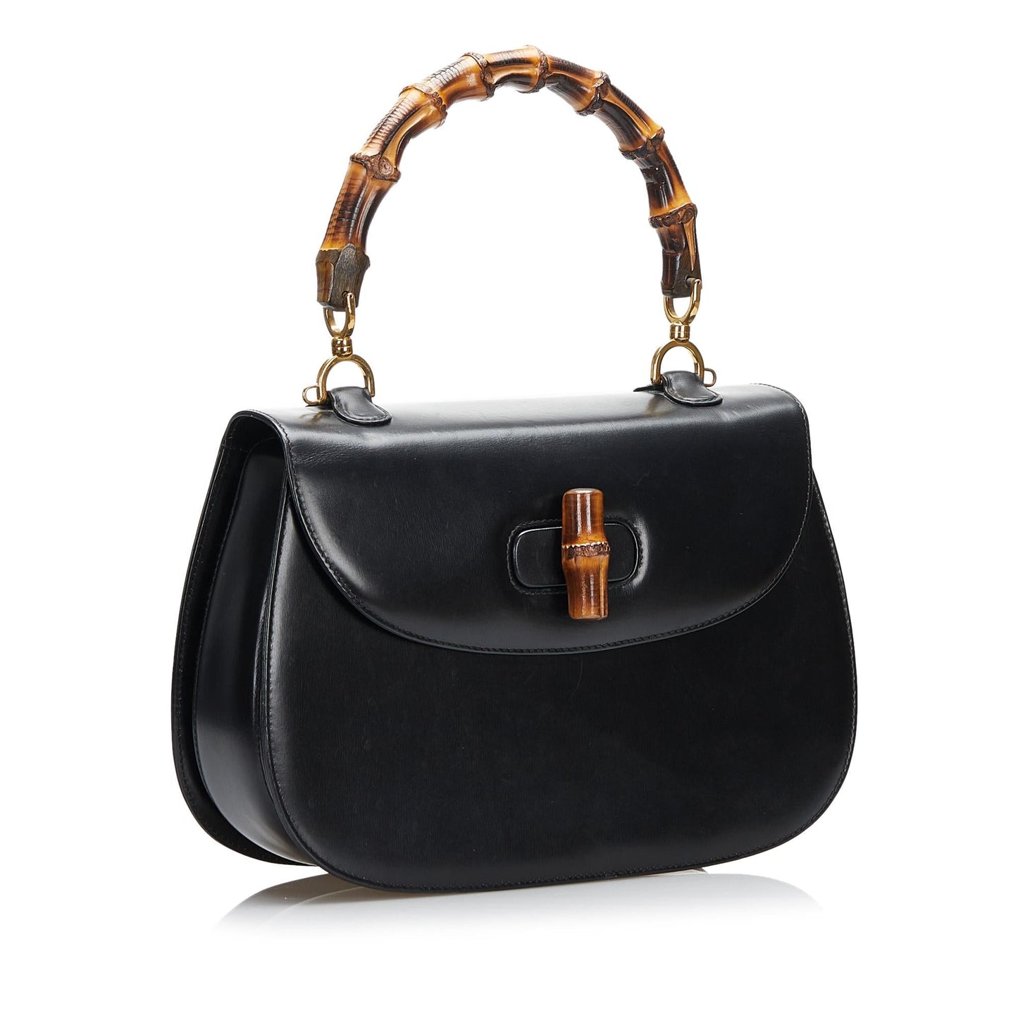 Gucci Bamboo Night SHG-IevI0I Calf Black Satchel Bag