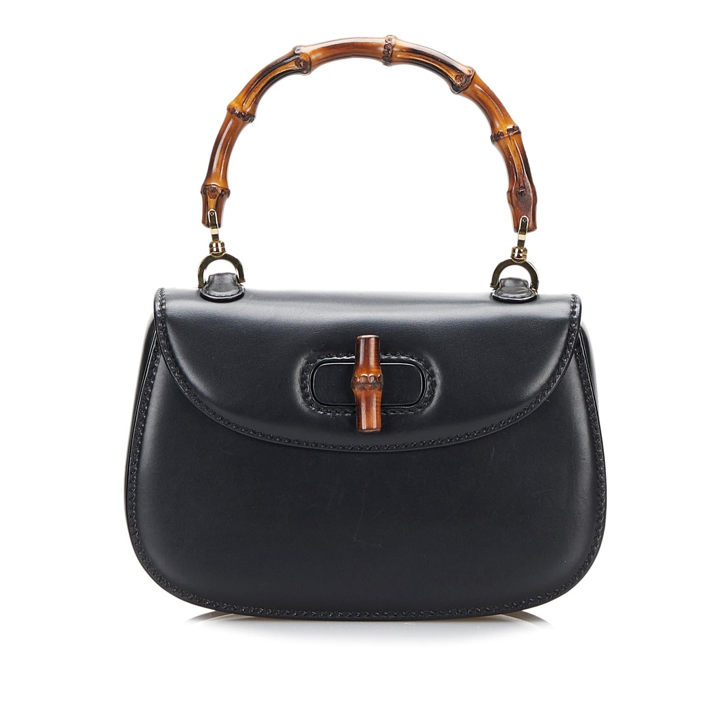 Gucci Bamboo Night SHG-nOnuhq Calf Black Satchel Bag