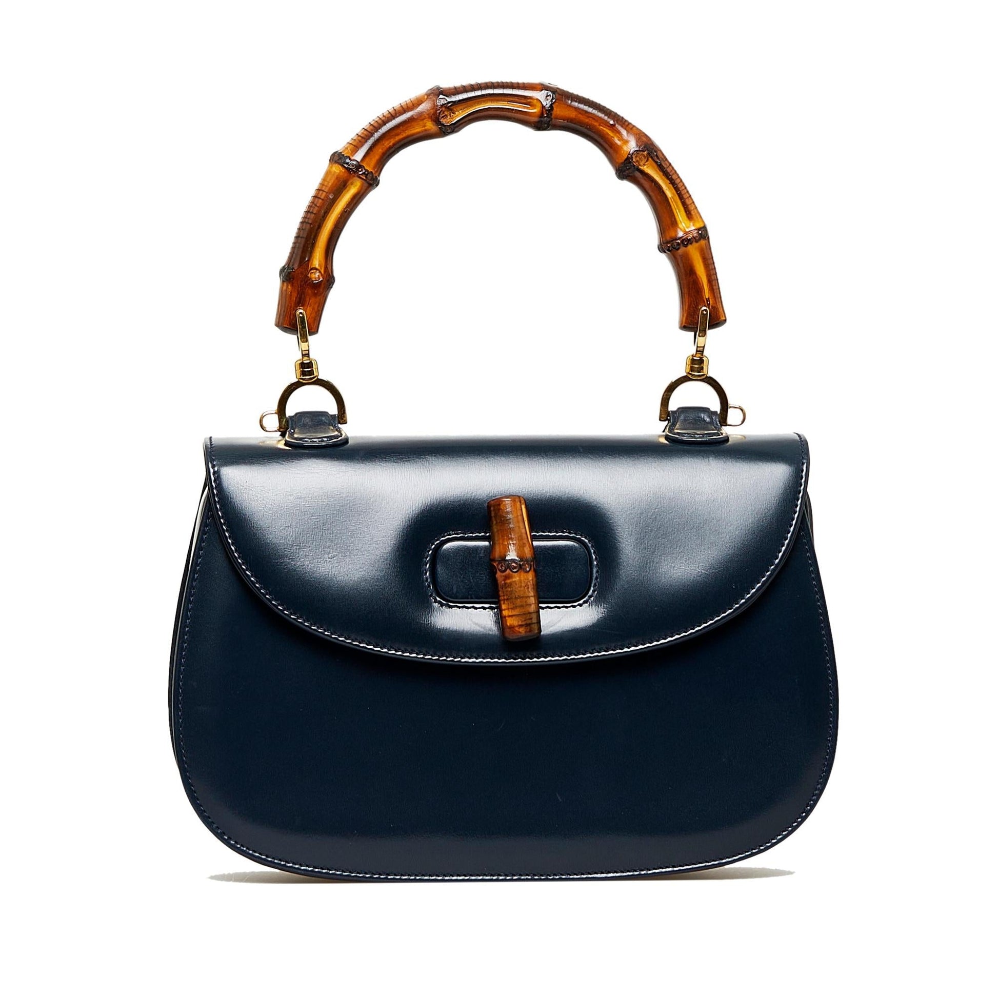 Gucci Bamboo Night SHG-s0Jcwm Calf Black Satchel Bag