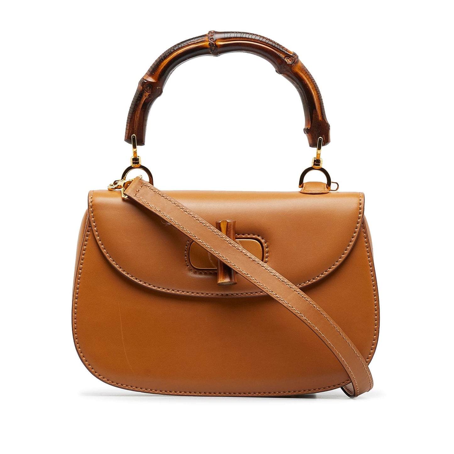 Gucci Bamboo Night SHG-ePPeS4 Calf Brown Satchel Bag