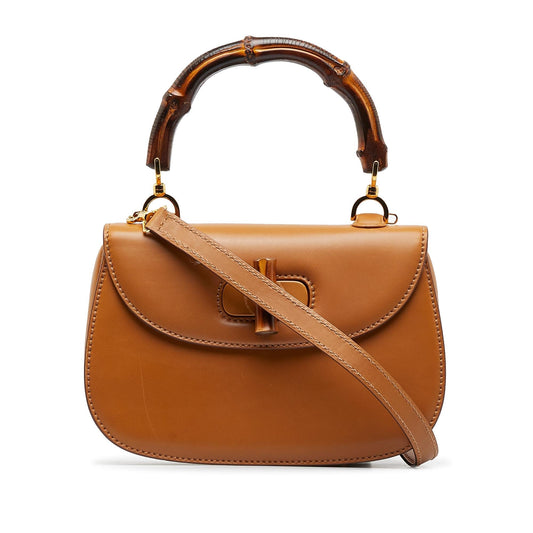 Gucci Bamboo Night SHG-ePPeS4 Calf Brown Satchel Bag