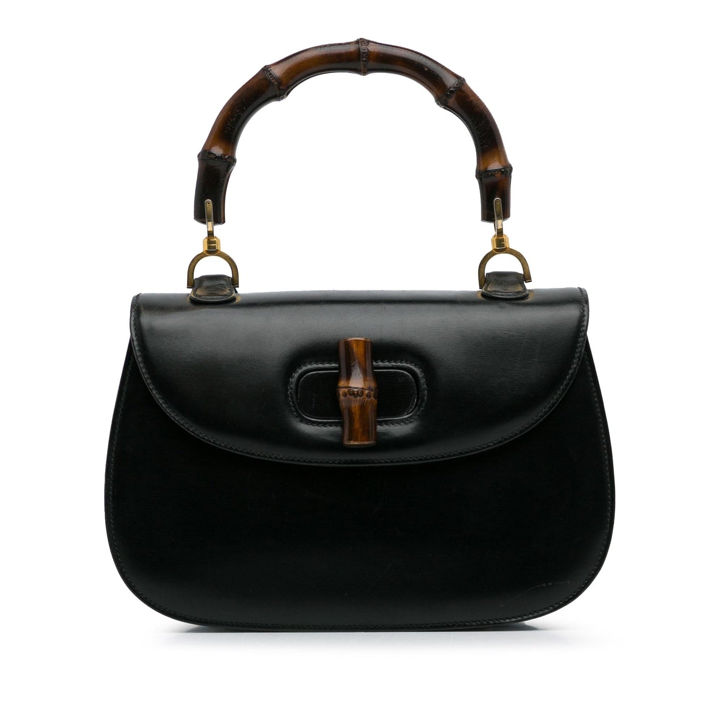 Gucci Bamboo Night SHG-Of4868 Calf Black Satchel Bag