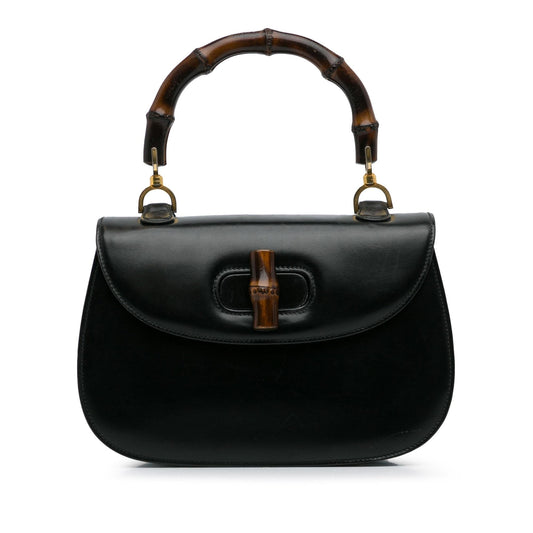 Gucci Bamboo Night SHG-Of4868 Calf Black Satchel Bag