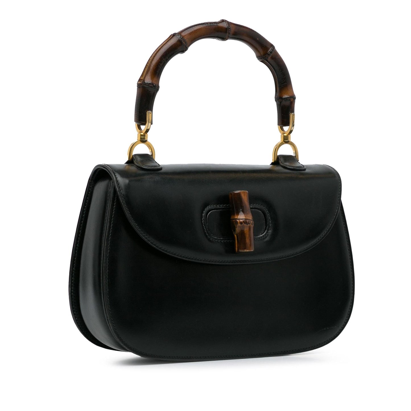 Gucci Bamboo Night SHG-Of4868 Calf Black Satchel Bag