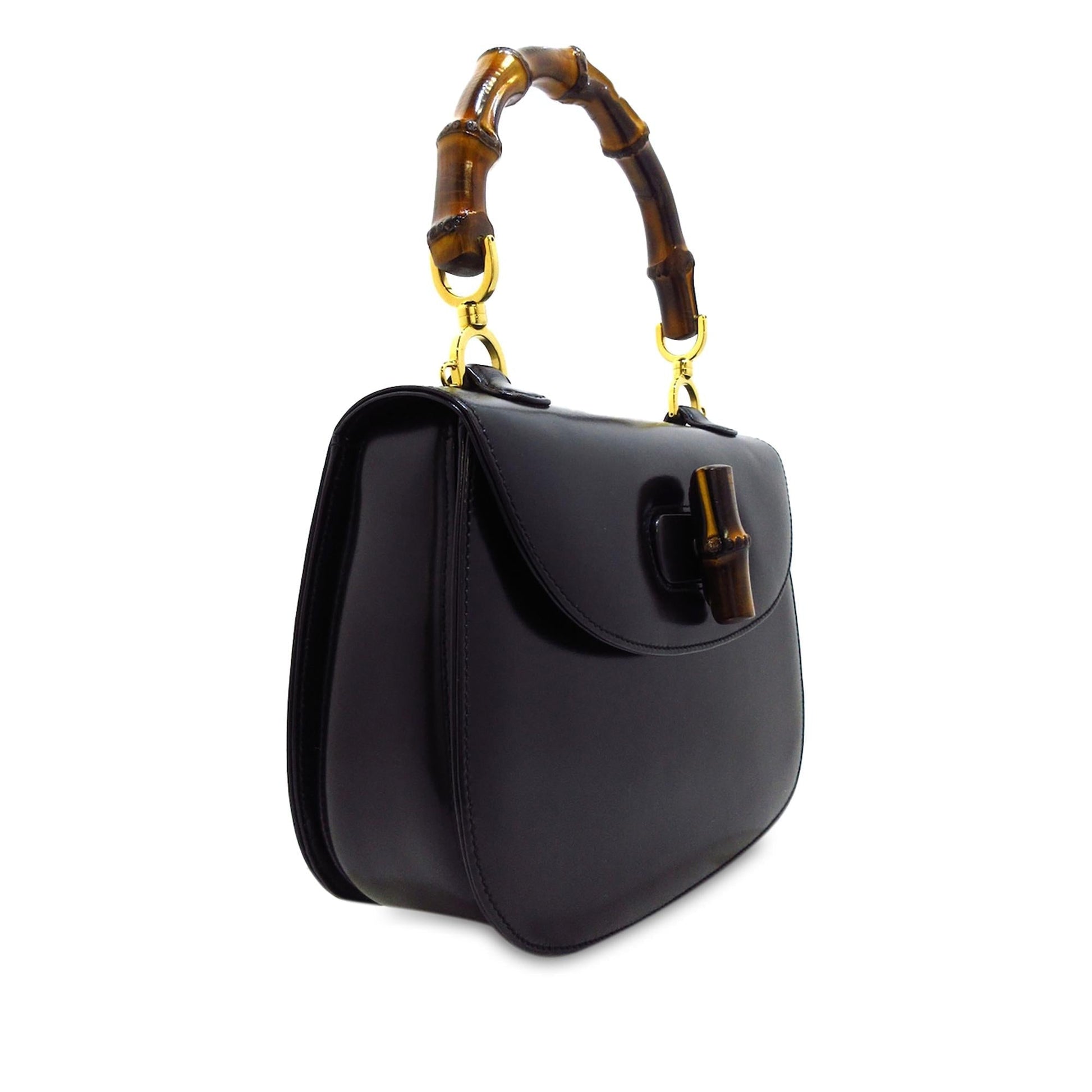 Gucci Bamboo Night SHG-f7iqoW Calf Black Satchel Bag