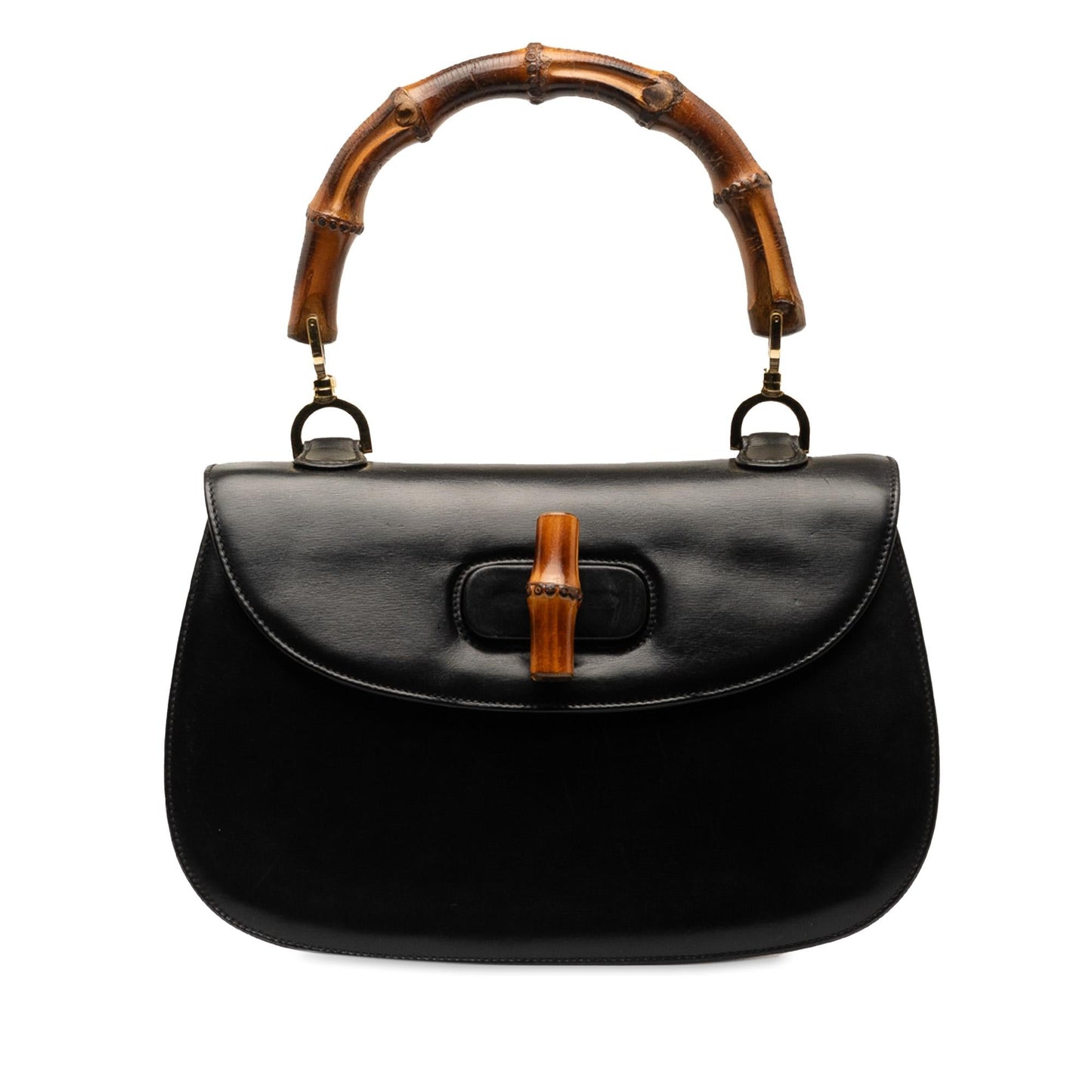 Gucci Bamboo Night SHG-AJNdT1 Calf Black Satchel Bag