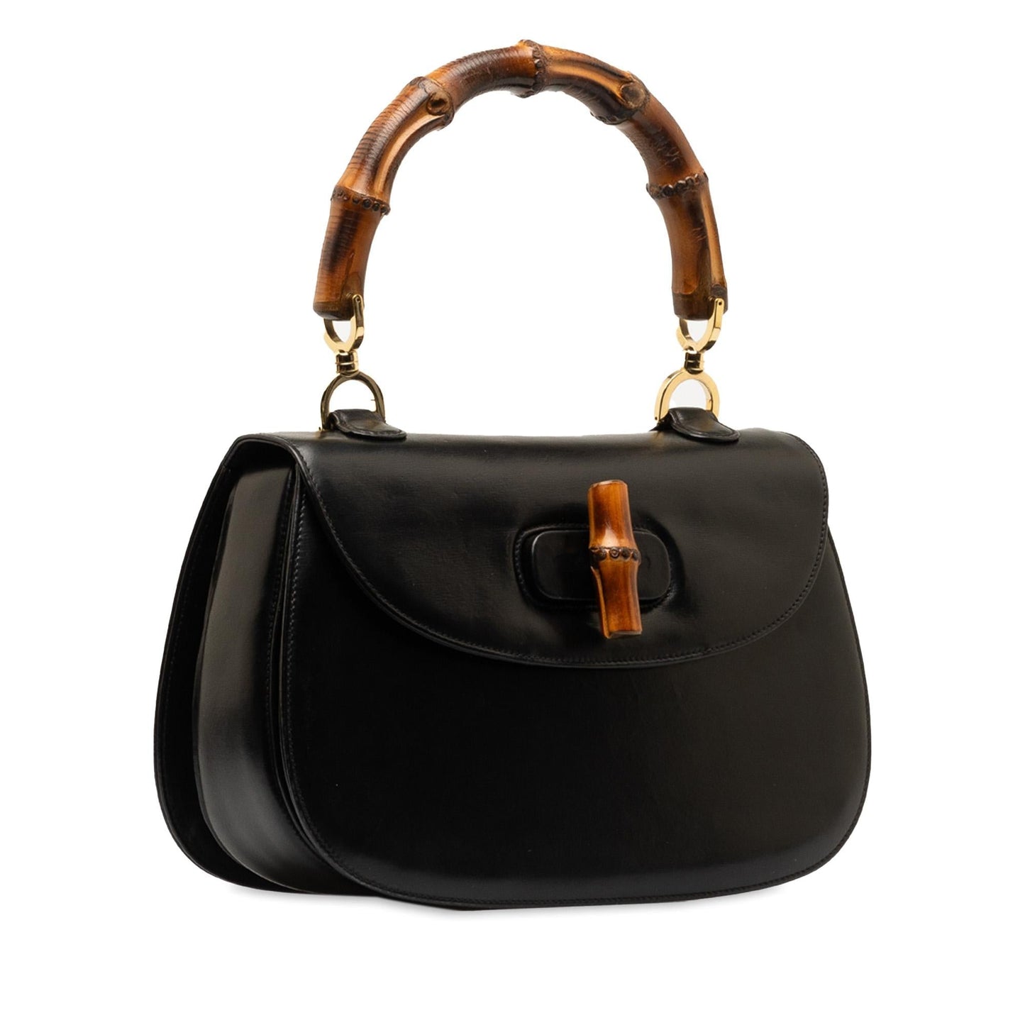 Gucci Bamboo Night SHG-AJNdT1 Calf Black Satchel Bag