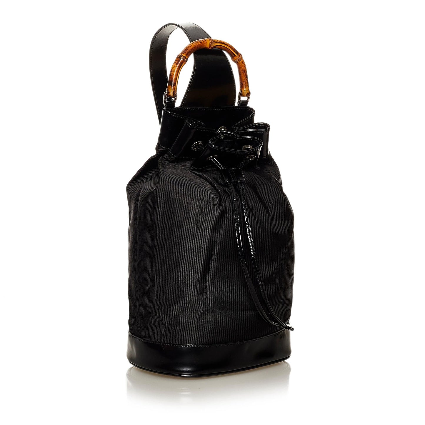Gucci Bamboo SHG Nylon Black Bucket Shoulder Bag Bag Shg