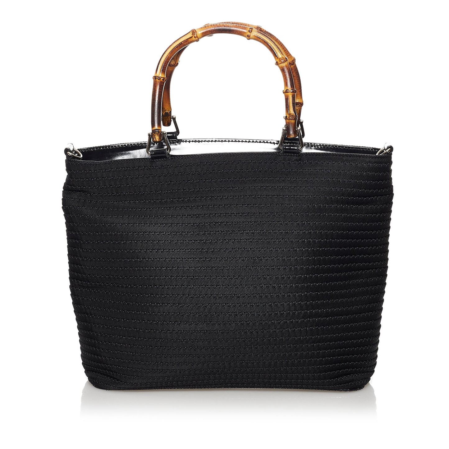 Gucci Bamboo SHG Nylon Black Satchel Bag 6