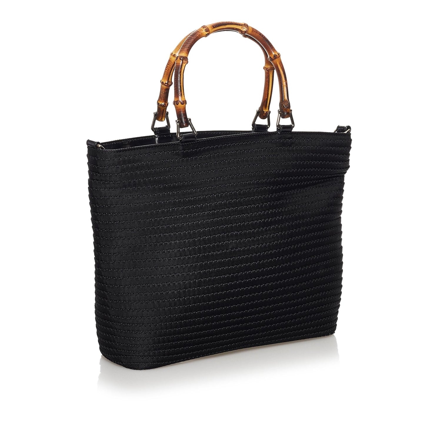 Gucci Bamboo SHG Nylon Black Satchel Bag 6
