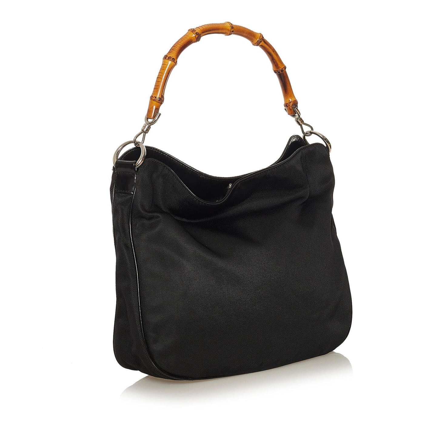 Gucci Bamboo SHG Nylon Black Satchel Bag