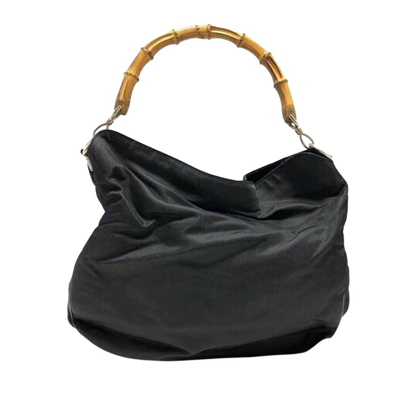 Gucci Bamboo SHG Nylon Black Satchel Bag Satchel Shg