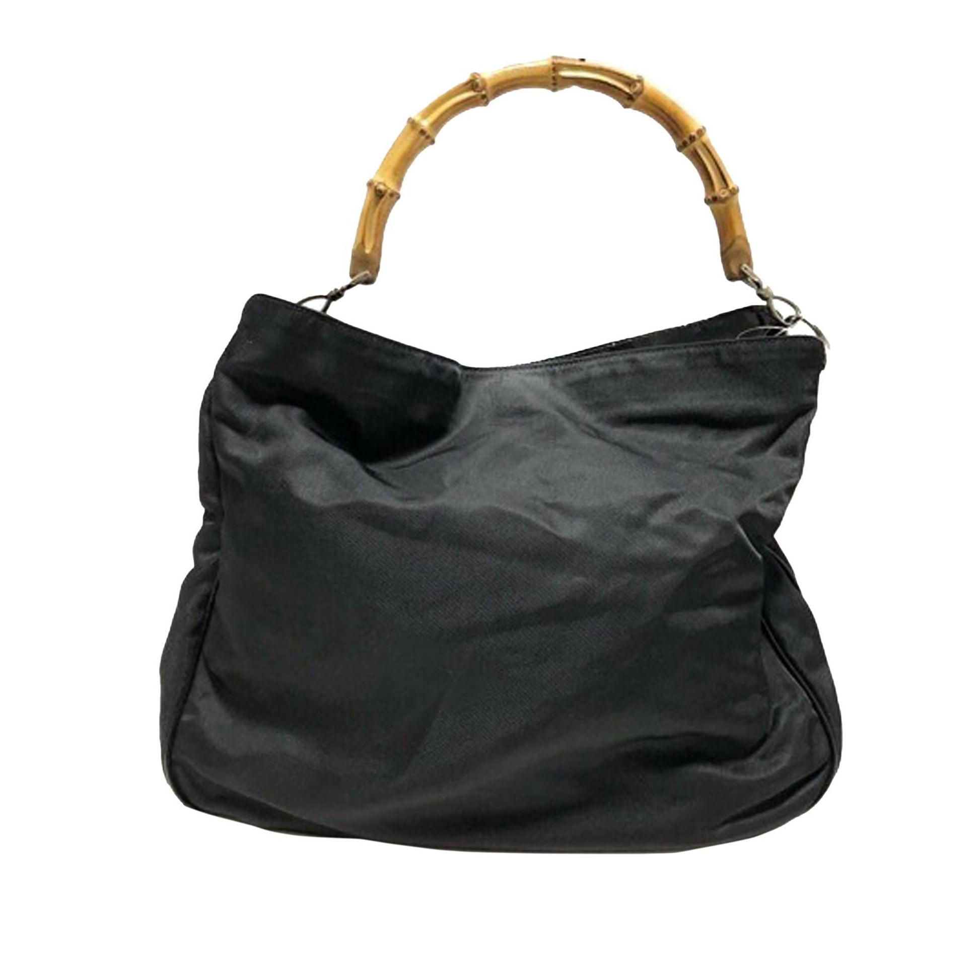 Gucci Bamboo SHG Nylon Black Satchel Bag Satchel Shg