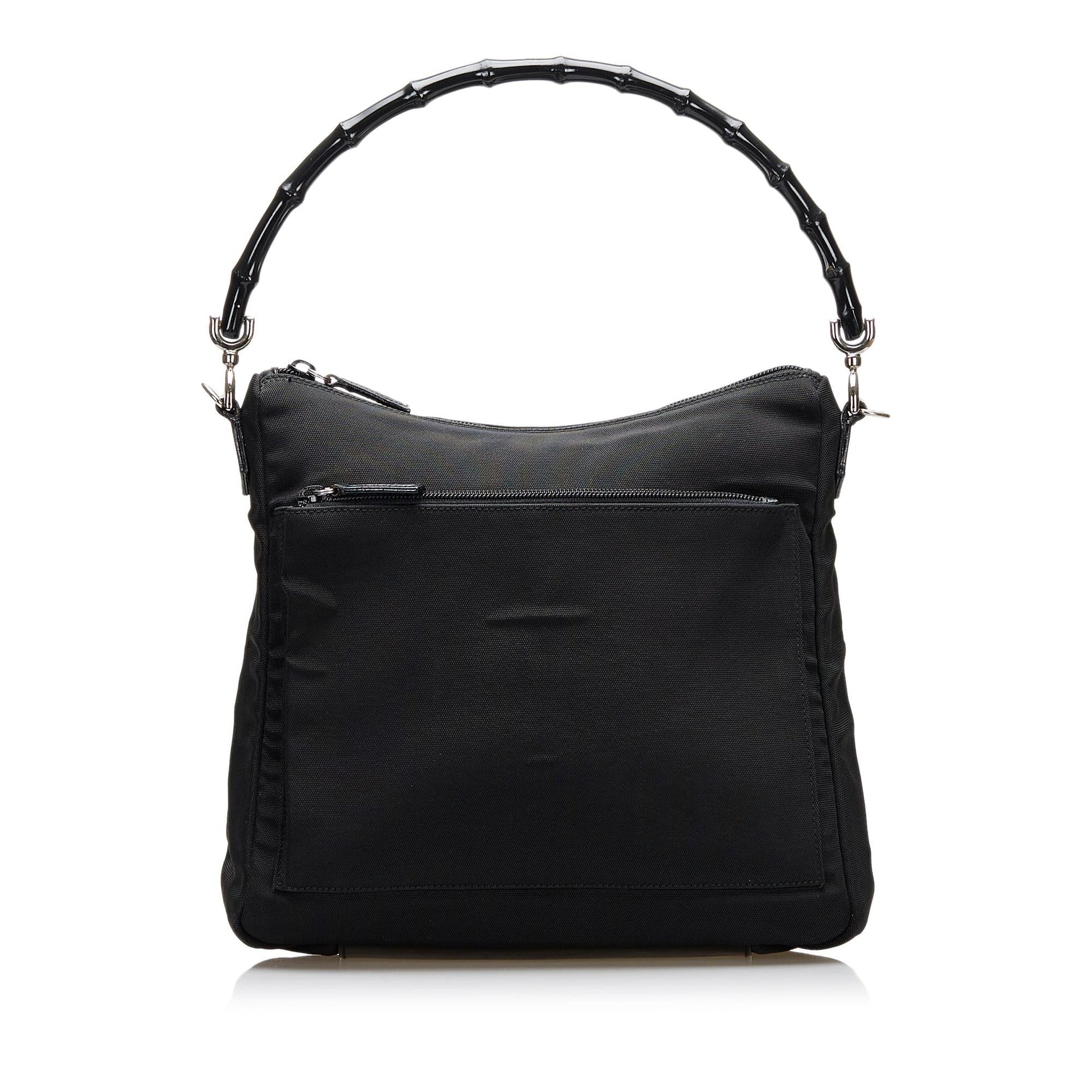 Gucci Bamboo SHG Nylon Black Satchel Bag 3