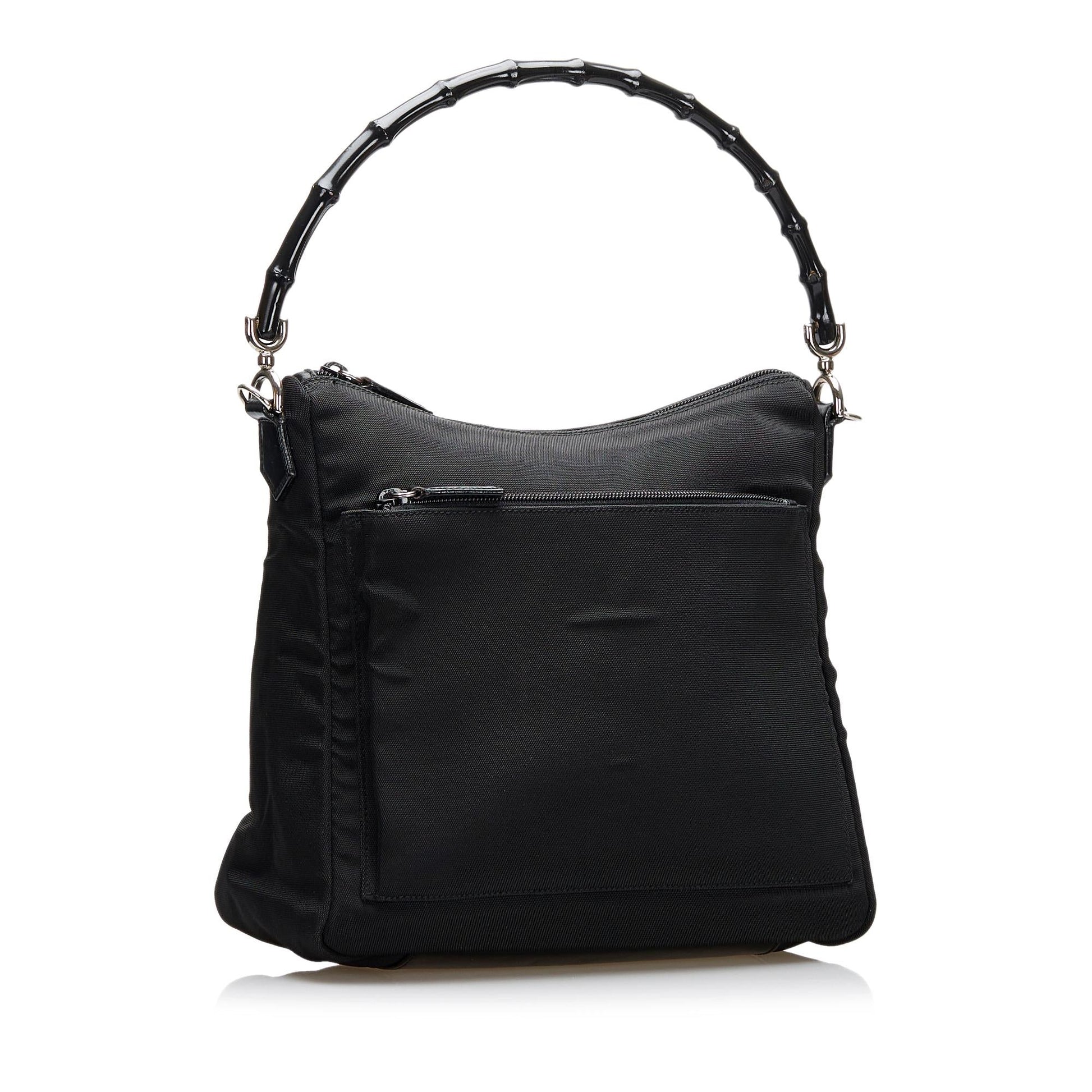 Gucci Bamboo SHG Nylon Black Satchel Bag 3