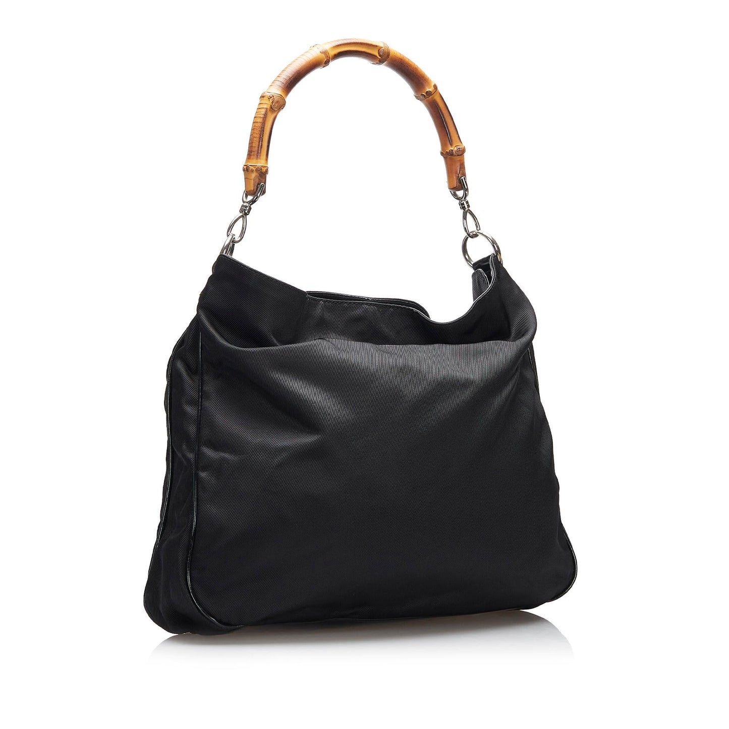 Gucci Bamboo SHG-3w9q8z Nylon Black Satchel Bag