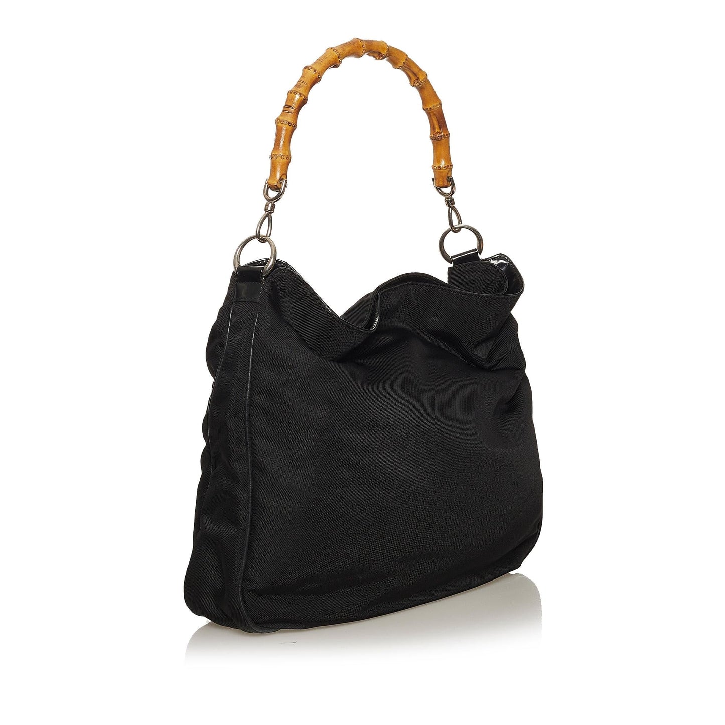 Gucci Bamboo SHG-fSqu3W Nylon Black Satchel Bag
