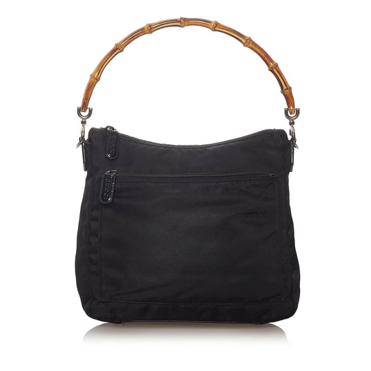 Gucci Bamboo SHG-4hnVDO Nylon Black Shoulder Bag
