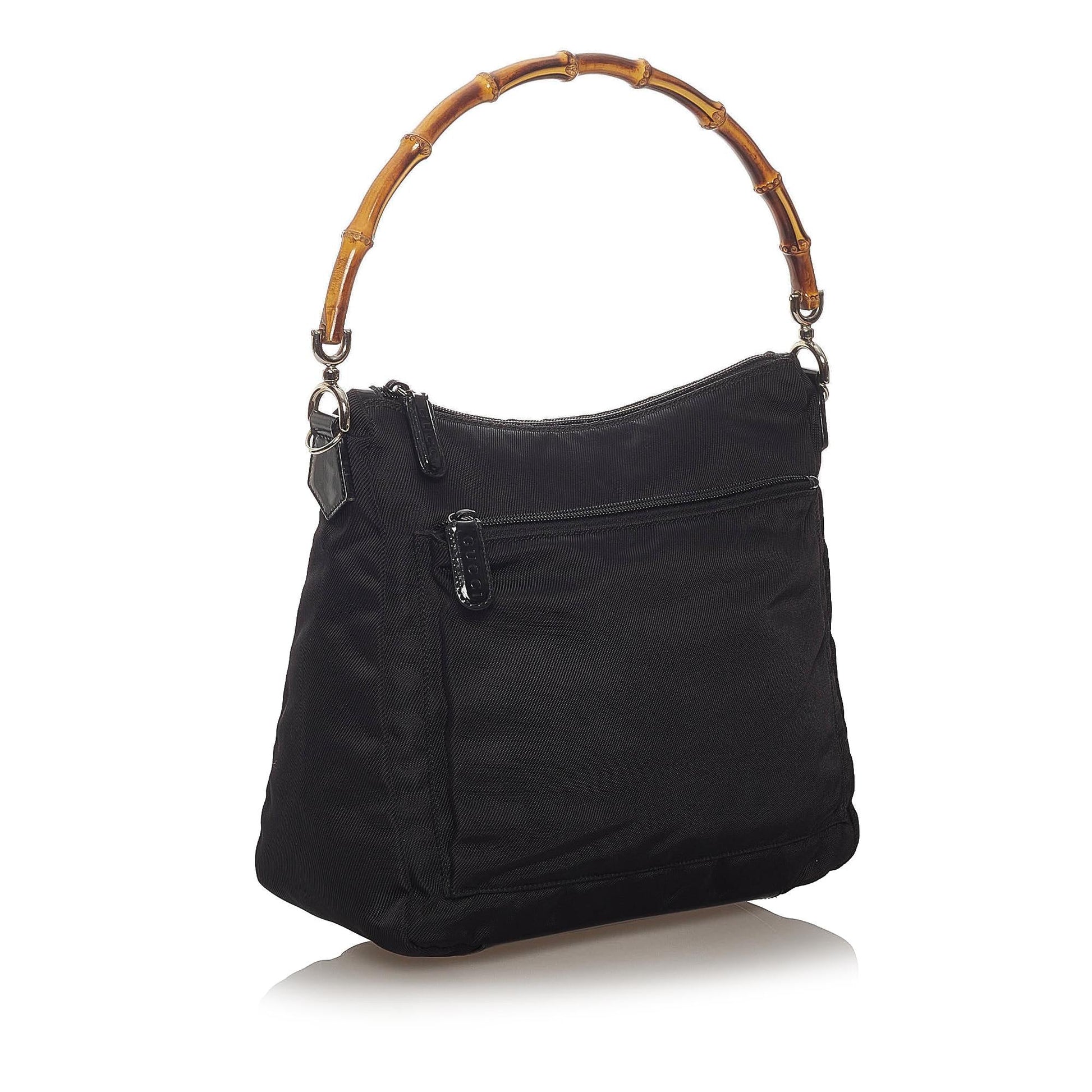 Gucci Bamboo SHG-4hnVDO Nylon Black Shoulder Bag