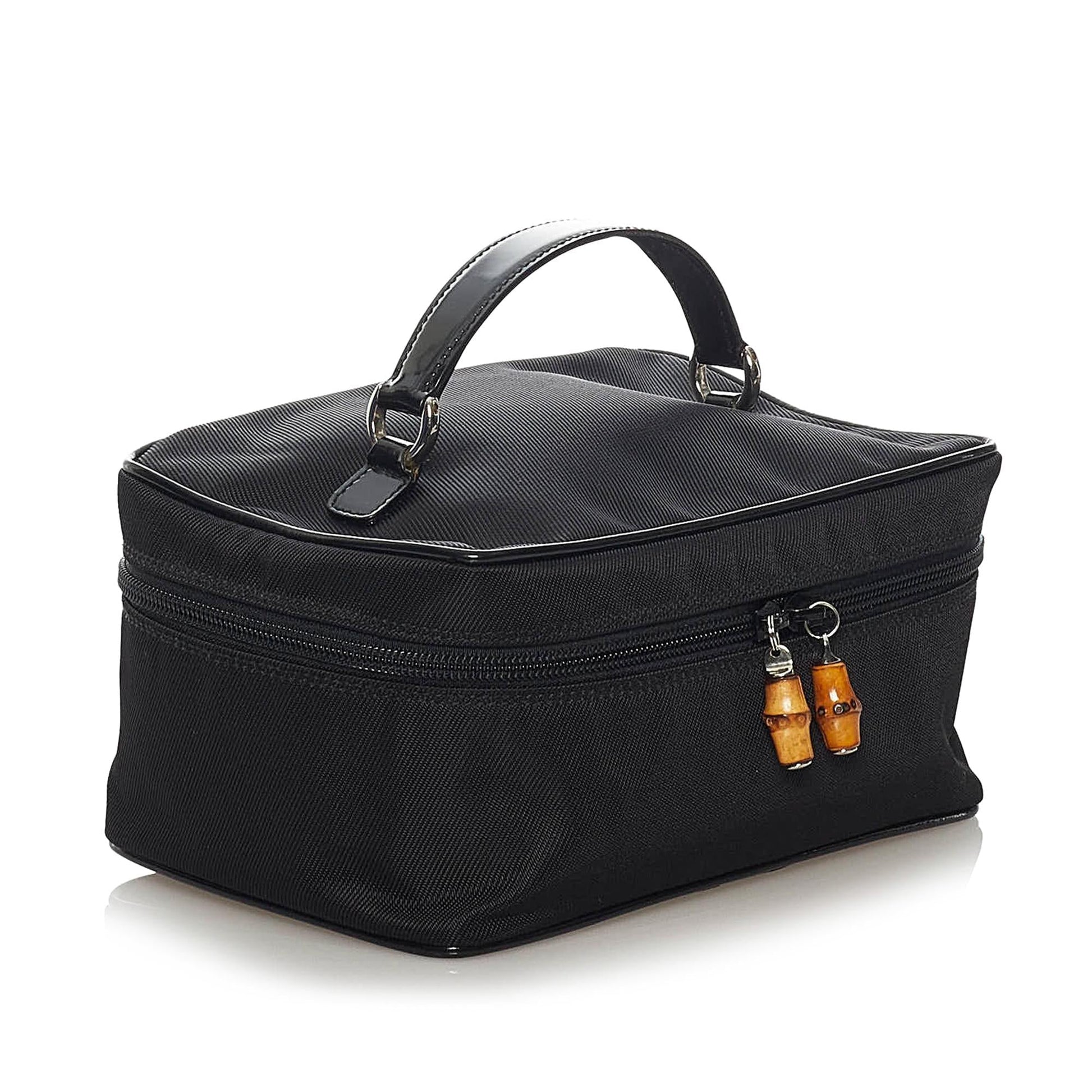 Gucci Bamboo Vanity SHG Nylon Black Handbag