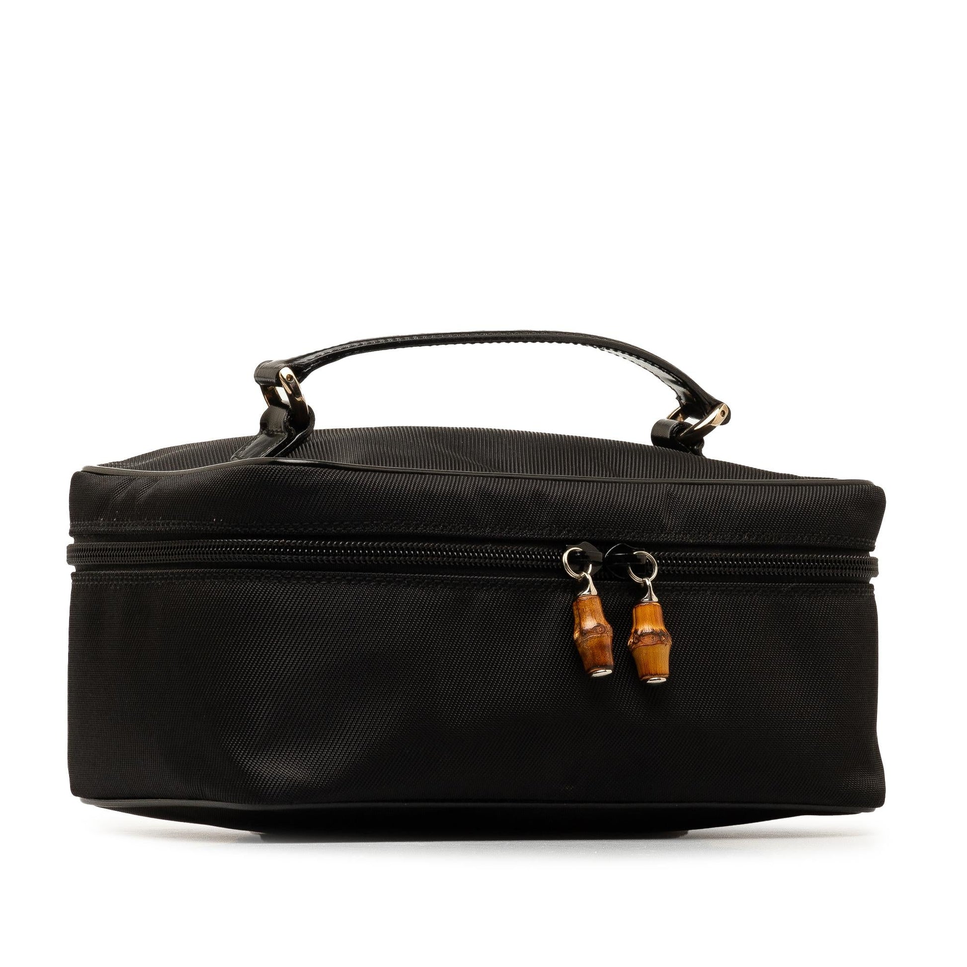 Gucci Bamboo Vanity SHG-aw2n12 Nylon Calf Black Handbag