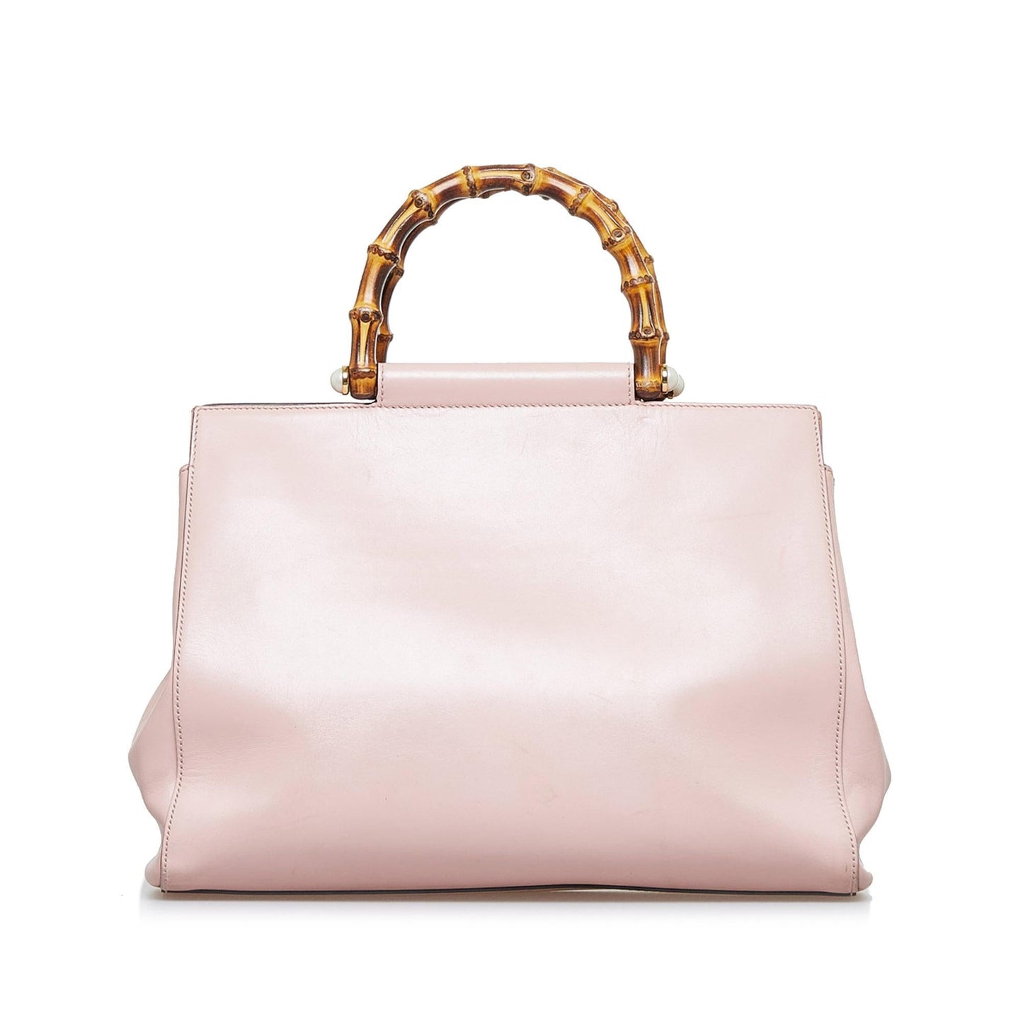 Gucci Bamboo Nymphaea SHG-XgYGO6 Calf Pink Satchel Bag