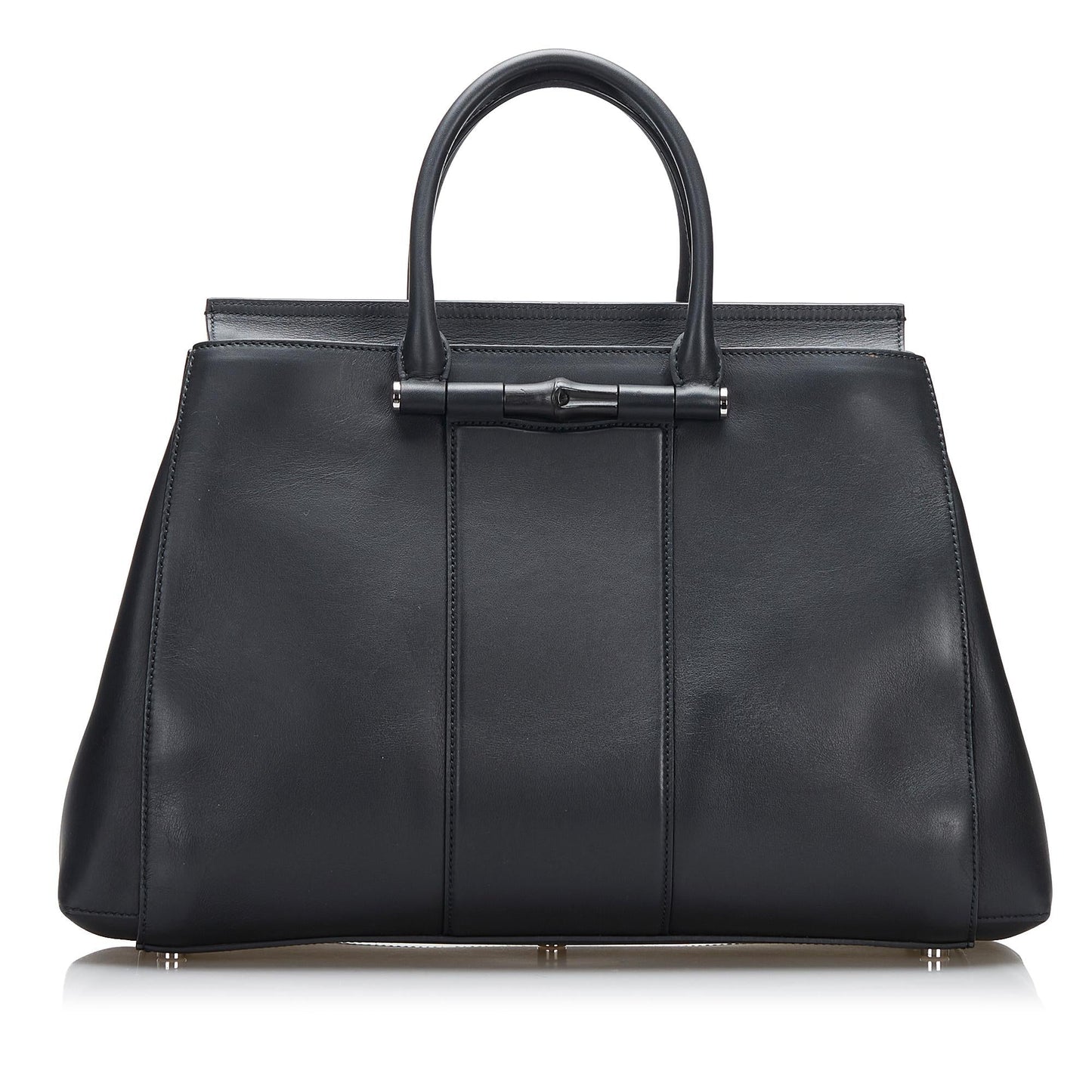 Gucci Bamboo SHG-H7bRrn Calf Black Satchel Bag
