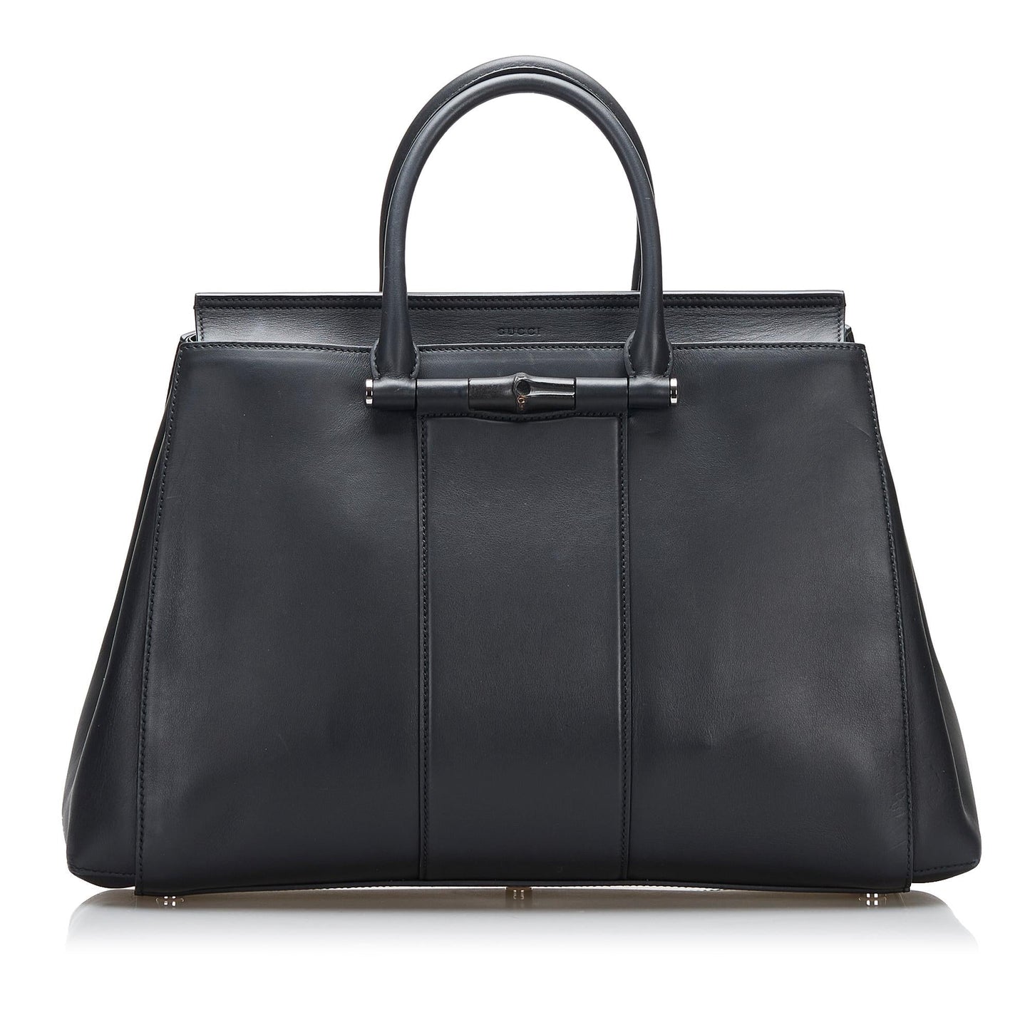 Gucci Bamboo SHG-H7bRrn Calf Black Satchel Bag