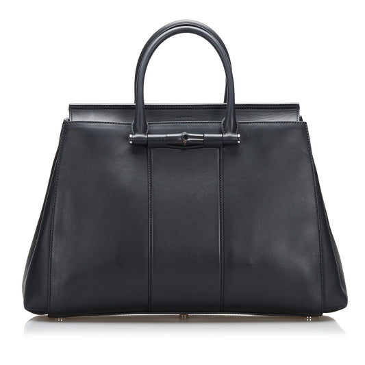 Gucci Bamboo SHG-H7bRrn Calf Black Satchel Bag