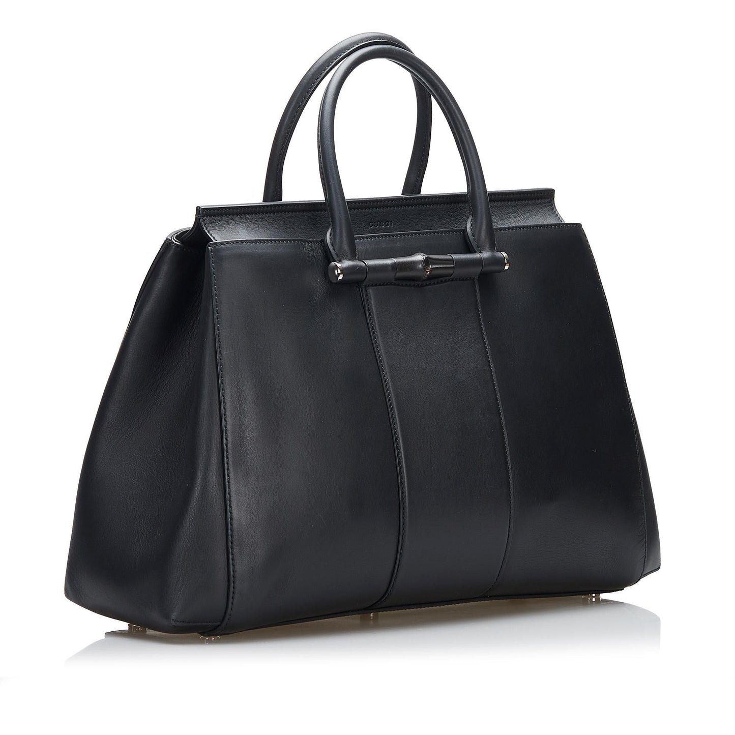 Gucci Bamboo SHG-H7bRrn Calf Black Satchel Bag