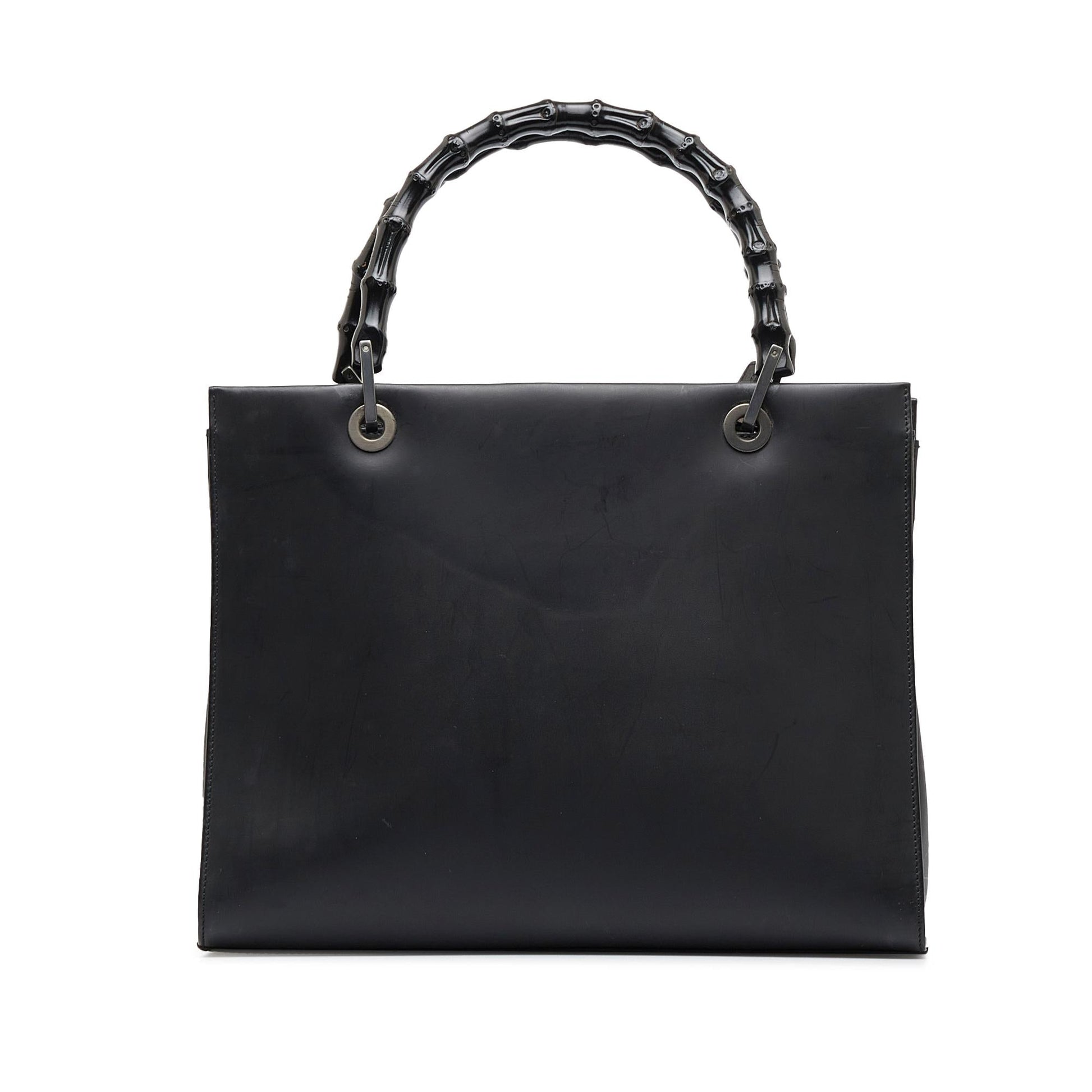 Gucci Bamboo SHG-x4w4vz Calf Black Satchel Bag
