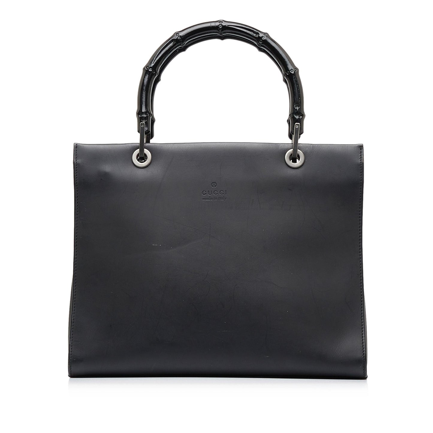 Gucci Bamboo SHG-E G5M Calf Black Satchel Bag