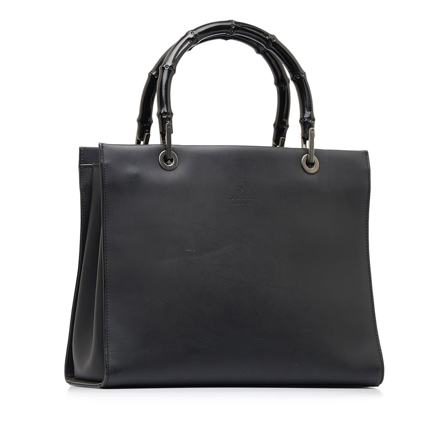 Gucci Bamboo SHG-E G5M Calf Black Satchel Bag