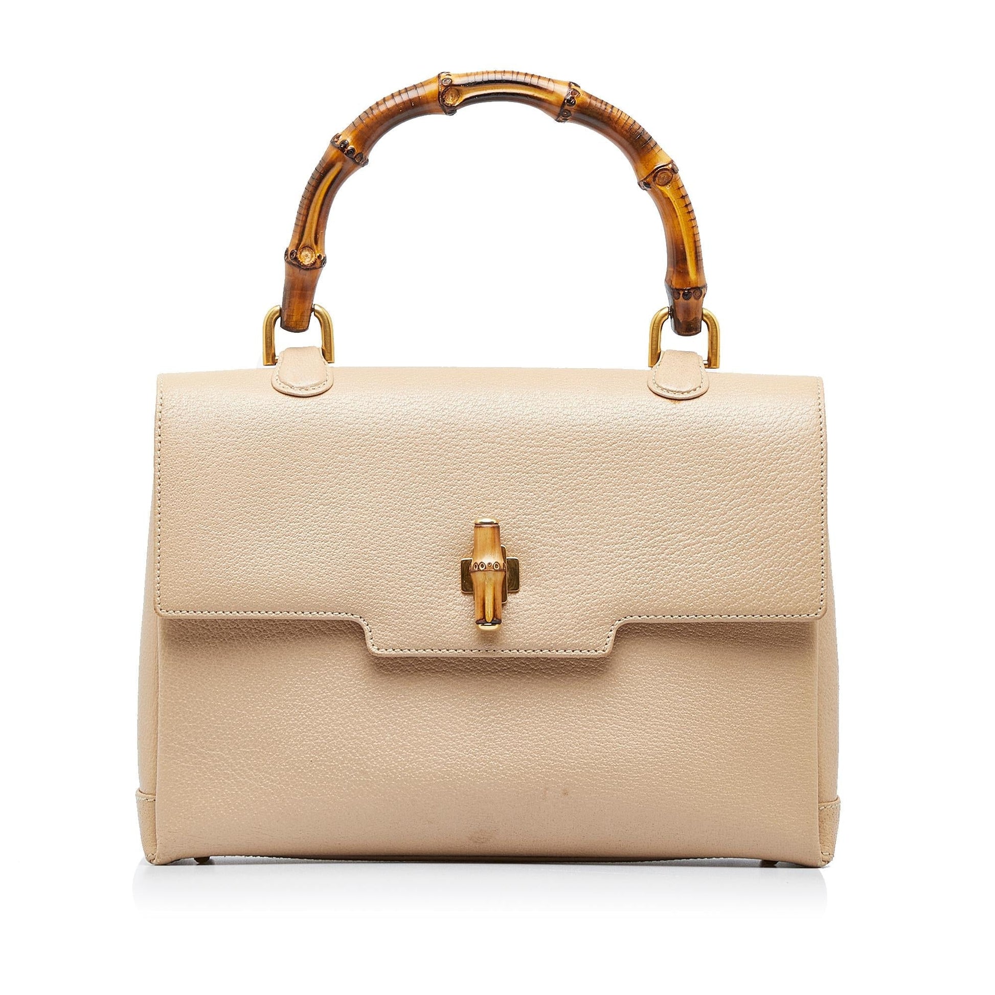 Gucci Bamboo SHG-FyNan1 Calf Brown Satchel Bag