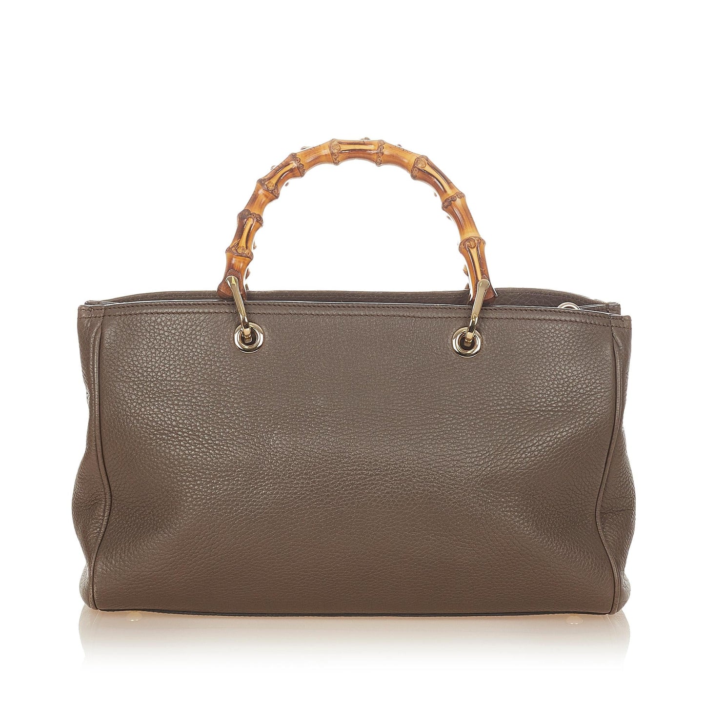 Gucci Bamboo Shopper SHG Leather Calf Brown Satchel Bag 5