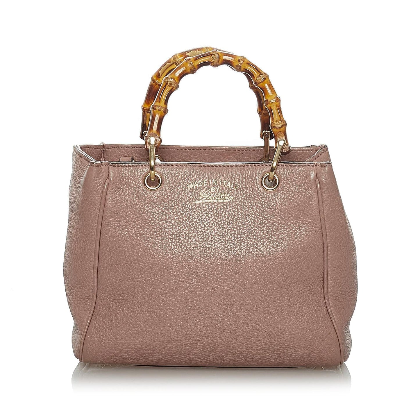 Gucci Bamboo Shopper SHG Leather Calf Brown Satchel Bag 6