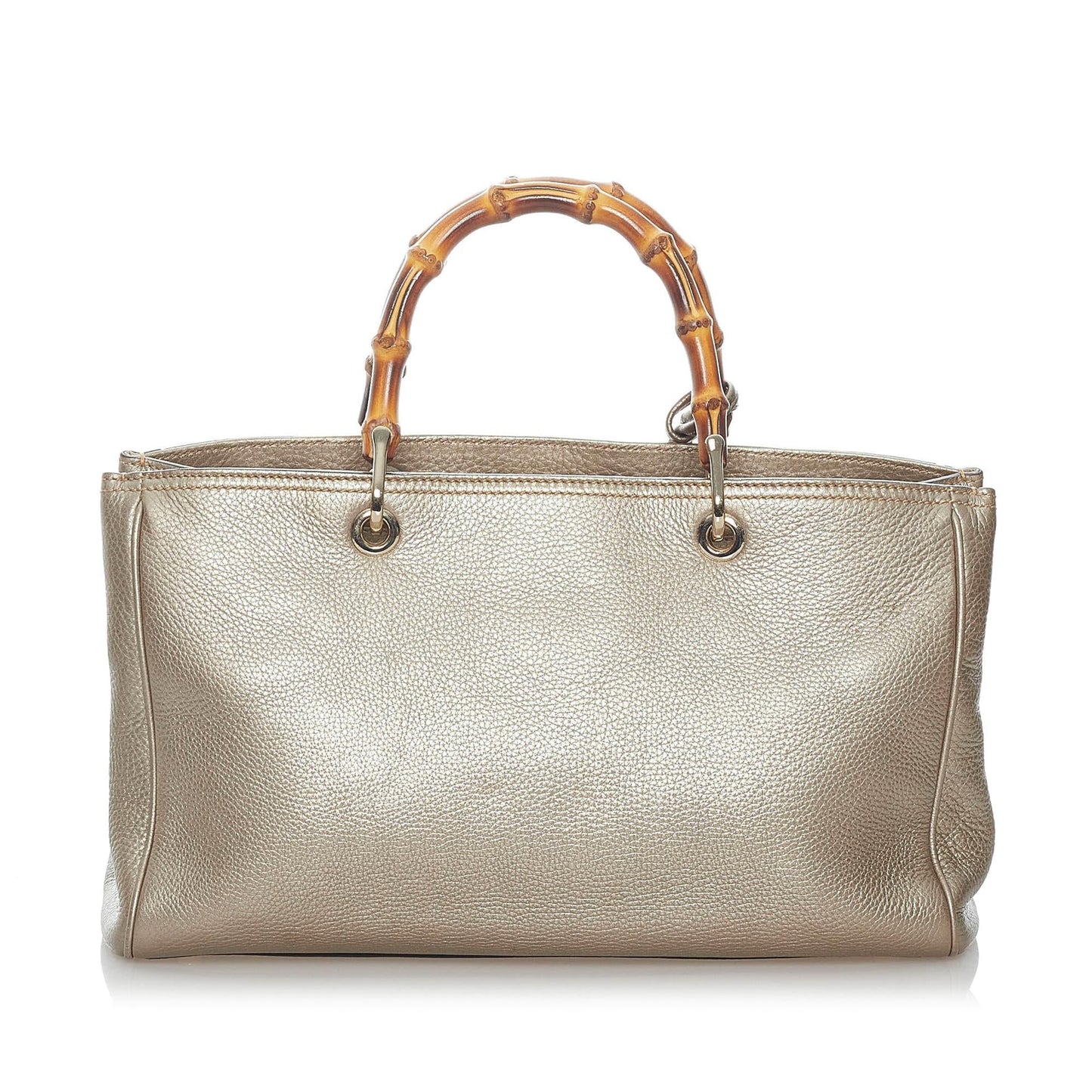 Gucci Bamboo Shopper SHG Leather Calf Gold Satchel Bag