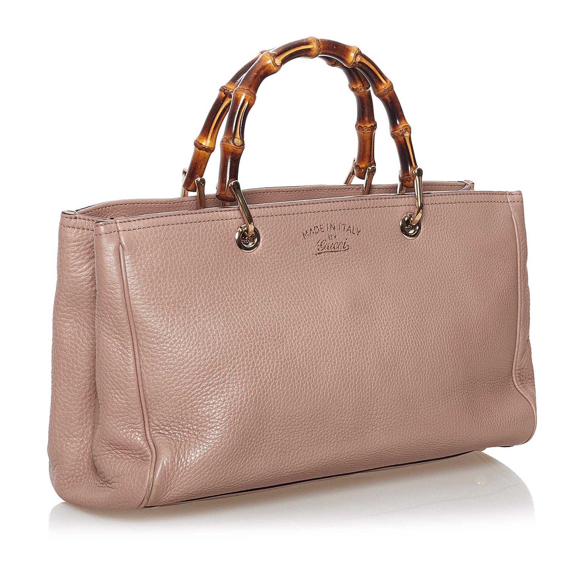Gucci Bamboo Shopper SHG Leather Calf Pink Satchel Bag 4