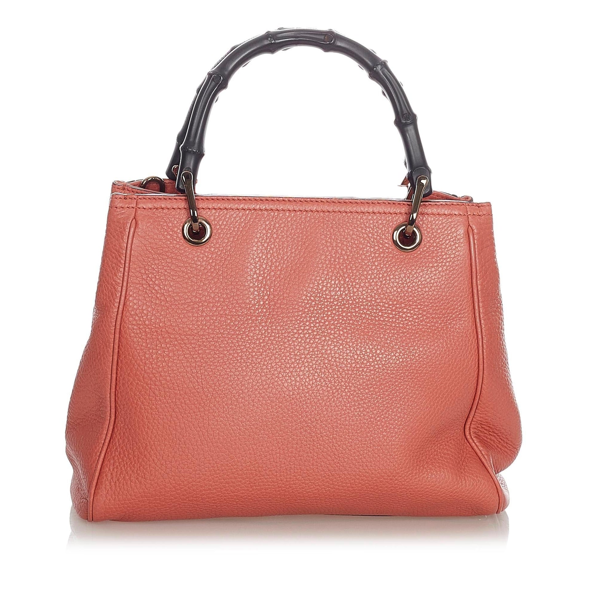 Gucci Bamboo Shopper SHG Leather Calf Brown Satchel Bag