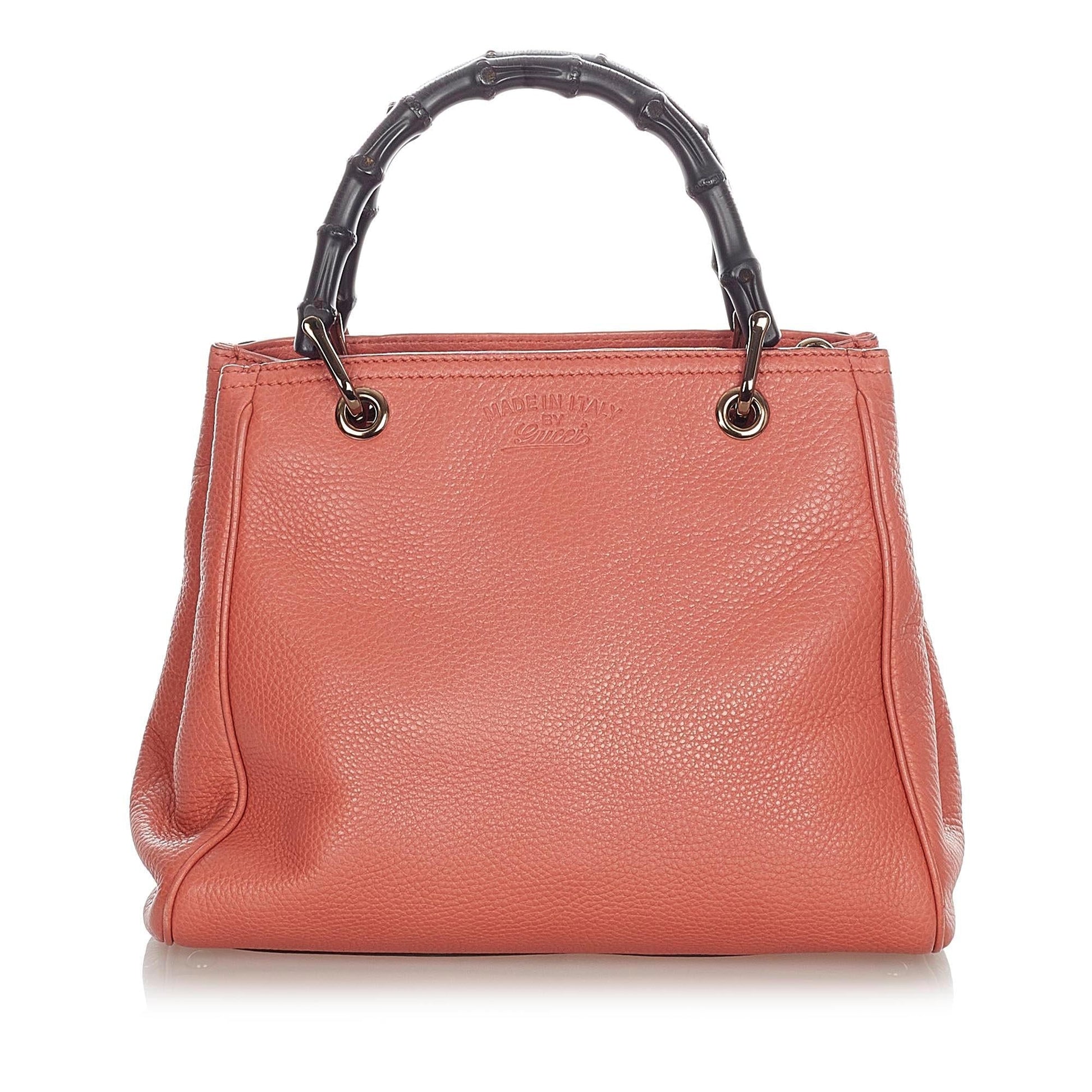 Gucci Bamboo Shopper SHG Leather Calf Brown Satchel Bag