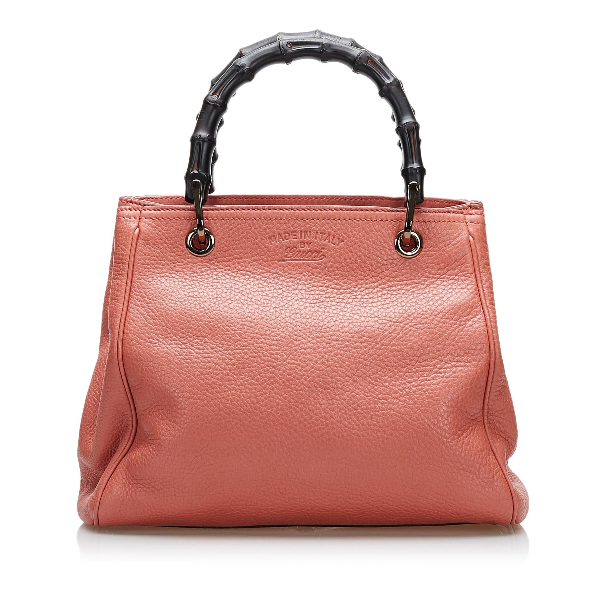 Gucci Bamboo Shopper SHG Leather Calf Pink Satchel Bag 3